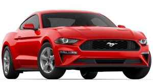 Punane Ford Mustang Coupe